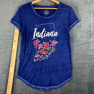 Blue and White Graphic Short Sleeve Tee